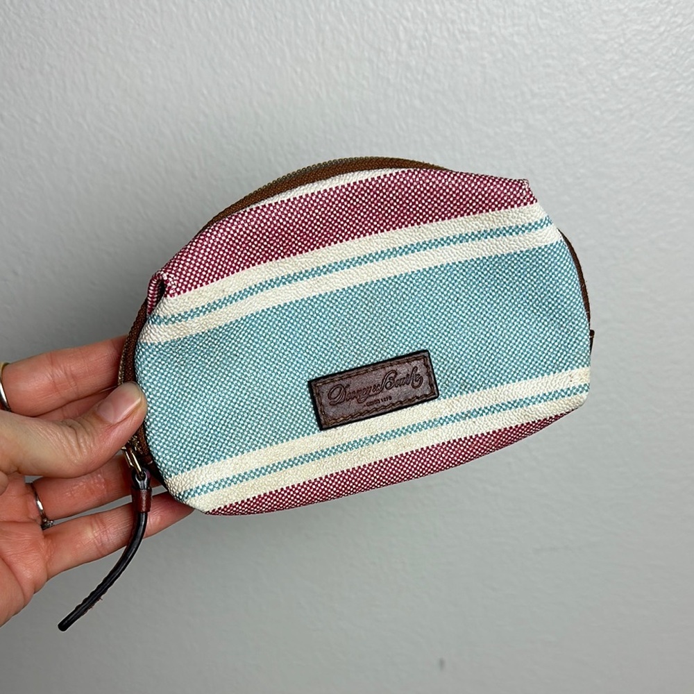 Dooney & Bourke Striped Canvas Coin Pouch - Blue & Red